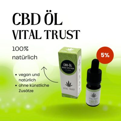 Vital Trust CBD Öl Breitspektrum Premium 5% 10ml - Hanfjack